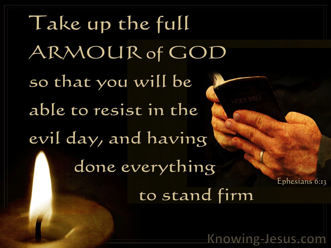 Ephesians 6:13 Put On The Full Armour Of God (black)